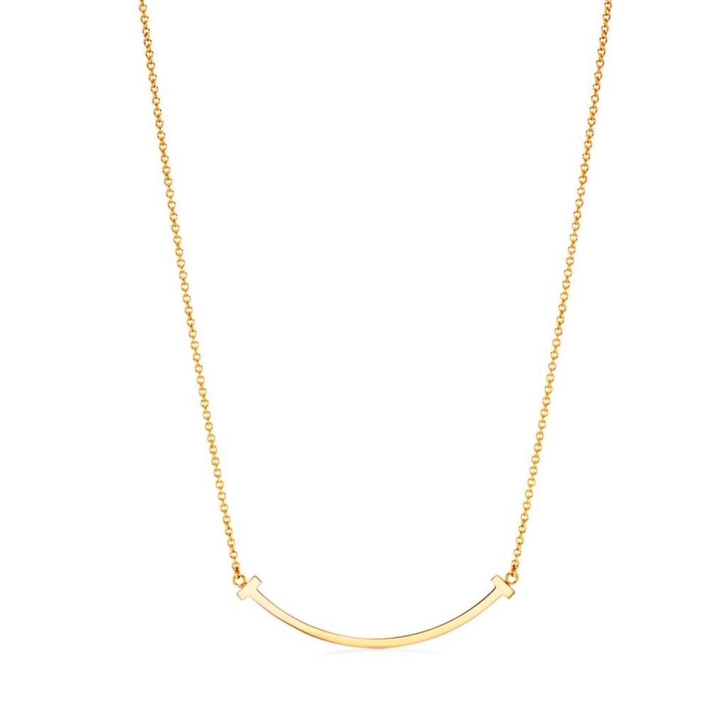 ❌SOLD❌ Like New Tiffany & Co Tiffany T Smile Pendant in Yellow Gold, Small